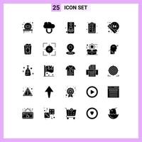 paquete de iconos vectoriales de stock de 25 signos y símbolos de línea para horas de señal de llamada de cine portapapeles elementos de diseño vectorial editables vector