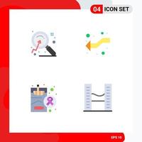 Set of 4 Modern UI Icons Symbols Signs for magnify health search intersection smoking Editable Vector Design Elements