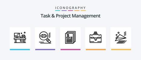 Task And Project Management Line 5 Icon Pack Including idea. circle. dollar. business. speaker. Creative Icons Design vector