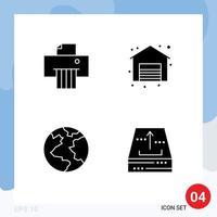Stock Vector Icon Pack of 4 Line Signs and Symbols for device archive shop earth file Editable Vector Design Elements
