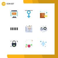 User Interface Pack of 9 Basic Flat Colors of estate tools complex signal connection Editable Vector Design Elements