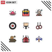 paquete de iconos de vectores de stock de 9 signos y símbolos de línea para la interfaz del kit de herramientas de usuario de pintura elementos de diseño de vectores editables para dama