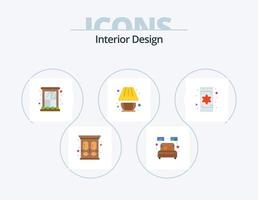 Interior Design Flat Icon Pack 5 Icon Design. lighting. lamp. home decorate. home decorate. home vector