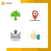 4 Creative Icons Modern Signs and Symbols of clover email irish plus trash Editable Vector Design Elements