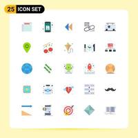 25 User Interface Flat Color Pack of modern Signs and Symbols of combo secure control lock clip Editable Vector Design Elements