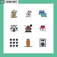 9 iconos creativos signos y símbolos modernos de respuesta de energía mensaje de perfume comunicación elementos de diseño vectorial editables vector