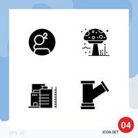 Stock Vector Icon Pack of Line Signs and Symbols for groastl coin construction crypto currency mushroom industry Editable Vector Design Elements