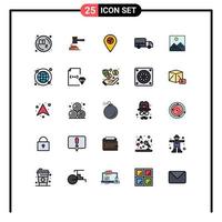 25 iconos creativos signos y símbolos modernos de entrega de transporte puntero de martillo ubicación elementos de diseño vectorial editables vector