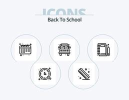Back To School Line Icon Pack 5 Icon Design. learning. clip. school. wall clock. time keeper vector