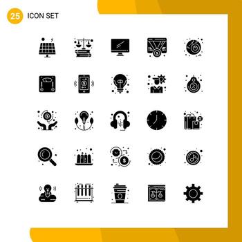 25 Universal Solid Glyphs Set for Web and Mobile Applications web promotion computer favorite pc Editable Vector Design Elements
