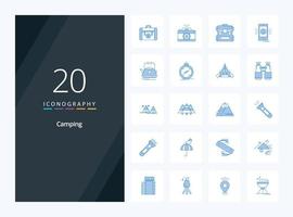 20 Camping Blue Color icon for presentation vector