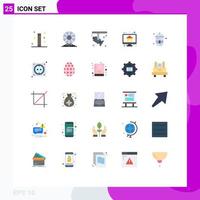 Set of 25 Modern UI Icons Symbols Signs for monitor home laboratory computer light Editable Vector Design Elements