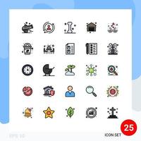 25 iconos creativos signos y símbolos modernos de besar huesos de pato pájaro venta elementos de diseño vectorial editables vector
