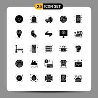 Set of 25 Modern UI Icons Symbols Signs for navigation gps summer app medical Editable Vector Design Elements