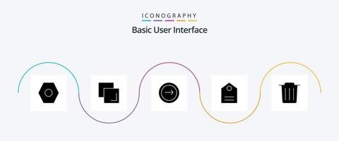 Basic Glyph 5 Icon Pack Including . recycle. interface. delete. tag vector