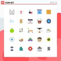 Flat Color Pack of 25 Universal Symbols of element arrow easter app water Editable Vector Design Elements