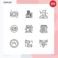 Set of 9 Modern UI Icons Symbols Signs for look view appartment eye space Editable Vector Design Elements