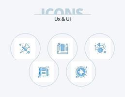 Ux And Ui Blue Icon Pack 5 Icon Design. . implementation. pin. agile. prototyping vector