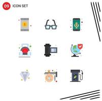 Set of 9 Modern UI Icons Symbols Signs for ancient camera roll dumbbell mobile app weight exercise Editable Vector Design Elements