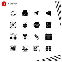16 iconos creativos signos y símbolos modernos de archivo mente mensaje volumen sonido elementos de diseño vectorial editables vector