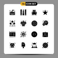 paquete de iconos vectoriales de stock de 16 signos y símbolos de línea para fuegos artificiales hollywood lápiz labial máquina de cine elementos de diseño vectorial editables vector