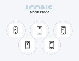 paquete de iconos de línea de teléfono móvil 5 diseño de iconos. móvil. teléfono. Huawei iphone móvil vector