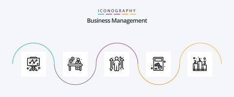 paquete de iconos de la línea 5 de gestión empresarial que incluye la posición. grafico. oportunidad de negocio. cuadro. negocio vector