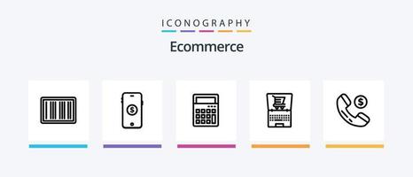 paquete de iconos de la línea 5 de comercio electrónico que incluye descuento. comercio. mano. mercado. bolsa. diseño de iconos creativos vector