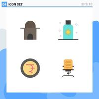 4 Creative Icons Modern Signs and Symbols of building coin mosque summer rupee Editable Vector Design Elements