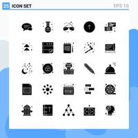 Set of 25 Commercial Solid Glyphs pack for web communication magic browser geek Editable Vector Design Elements