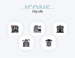 City Life Line Filled Icon Pack 5 Icon Design. . fly balloon. life. balloon. bar vector