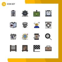 Set of 16 Modern UI Icons Symbols Signs for book internet ui hosting money Editable Creative Vector Design Elements