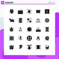 Modern Set of 25 Solid Glyphs Pictograph of winner medal research award sale Editable Vector Design Elements