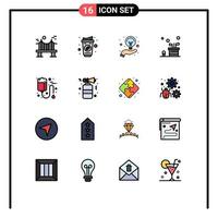 Set of 16 Modern UI Icons Symbols Signs for sport golf drink caddy idea Editable Creative Vector Design Elements