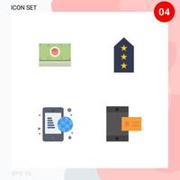 User Interface Pack of 4 Basic Flat Icons of money business dollar star global Editable Vector Design Elements