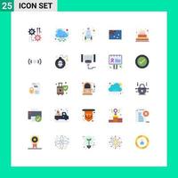 25 Thematic Vector Flat Colors and Editable Symbols of cake country web australia launch Editable Vector Design Elements