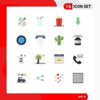 Universal Icon Symbols Group of 16 Modern Flat Colors of global center pop download arrows Editable Pack of Creative Vector Design Elements