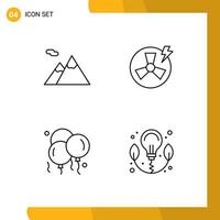 Pictogram Set of 4 Simple Filledline Flat Colors of camping father fan factory energy Editable Vector Design Elements