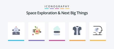 Space Exploration And Next Big Things Flat 5 Icon Pack Including electronic. clothing. digital. cloth. data. Creative Icons Design vector