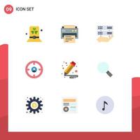 Set of 9 Modern UI Icons Symbols Signs for hunter find education finance control Editable Vector Design Elements