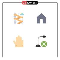 4 Thematic Vector Flat Icons and Editable Symbols of slider computers home fingers gadget Editable Vector Design Elements