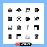 16 Creative Icons Modern Signs and Symbols of shop commerce data badge recording Editable Vector Design Elements