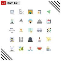 Group of 25 Flat Colors Signs and Symbols for ui document document website layout Editable Vector Design Elements