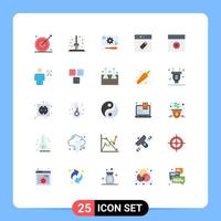 25 iconos creativos signos y símbolos modernos de la aplicación de hoja de edición de cancelación repara elementos de diseño de vectores editables