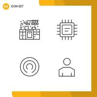4 Universal Filledline Flat Colors Set for Web and Mobile Applications cabinet avatar cpu cloakcoin people Editable Vector Design Elements