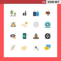 Set of 16 Modern UI Icons Symbols Signs for folder attention mail box warning letter box Editable Pack of Creative Vector Design Elements