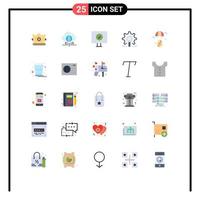 25 Creative Icons Modern Signs and Symbols of ear configuration antivirus research gear Editable Vector Design Elements
