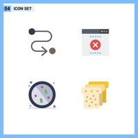 4 User Interface Flat Icon Pack of modern Signs and Symbols of destination healthcare error anti hospital Editable Vector Design Elements