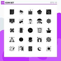 paquete de iconos vectoriales de stock de 25 signos y símbolos de línea para mensajes de correo electrónico tecnología de correo de voz elementos de diseño vectorial editables vector