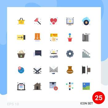 25 Universal Flat Colors Set for Web and Mobile Applications purchase invoice off internet love Editable Vector Design Elements